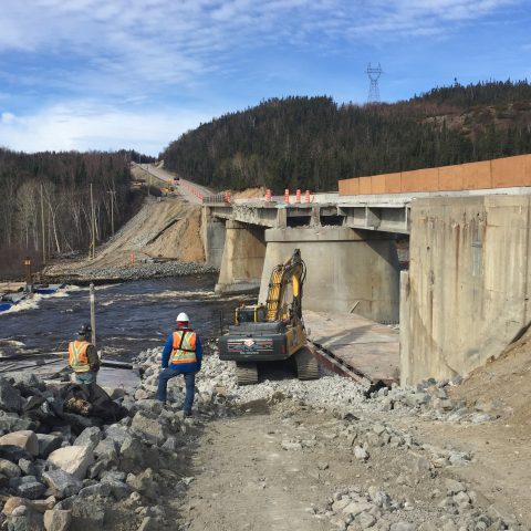 Various measures put in place to access the structure to be demolished with heavy equipment