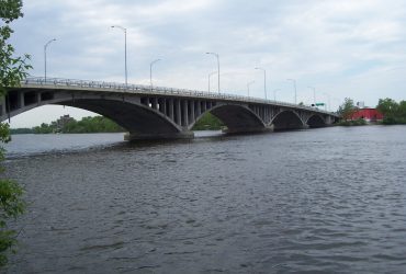 View of the bridge before demolition begins