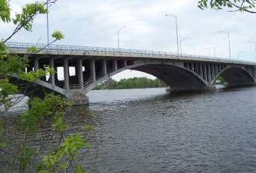 View of the bridge before demolition begins