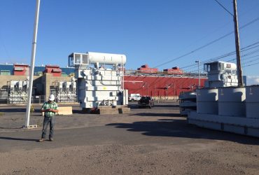 Several electrical equipment stored in a yard before treatment