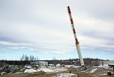 The beginning of the stack falling down after weakening its base