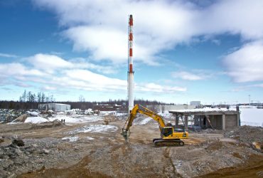 The stack still up after demolition of the buildings