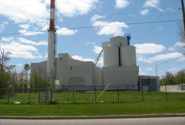 Outside view of the oven building and its stack