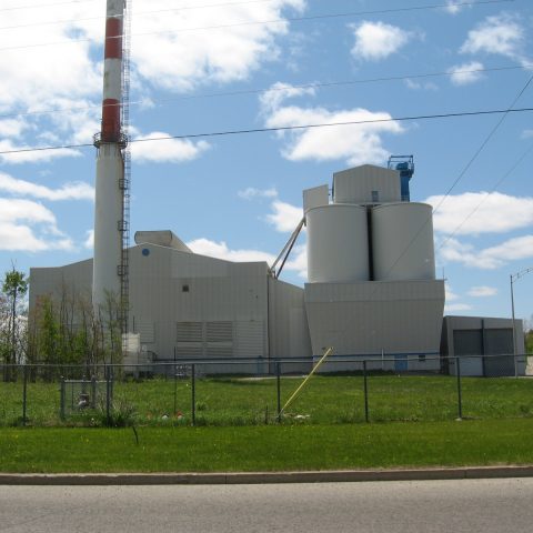 Outside view of the oven building and its stack