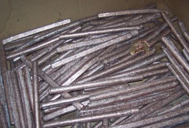 Copper bars in a corrugated box at Centrem recycling center in Alma