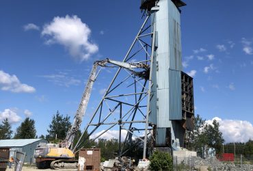 View of the mine trestle to be demolished