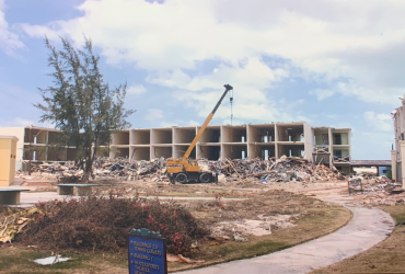 A section of the hotel completely stripped