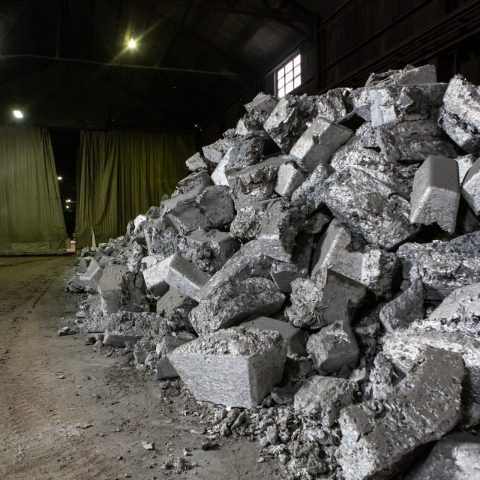 Aluminium production by-products that will be transformed at Centrem recycling center in Alma